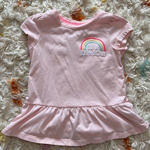 Cat and Jack “Be a Rainbow” Pink Peplum Top 3T